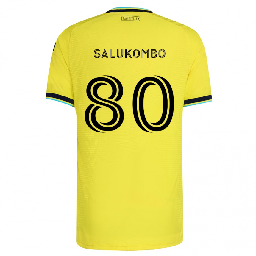 ילדים כדורגל David Salukombo #80 כחול צי בהיר צהוב ג'רזי ביתית 2026/27