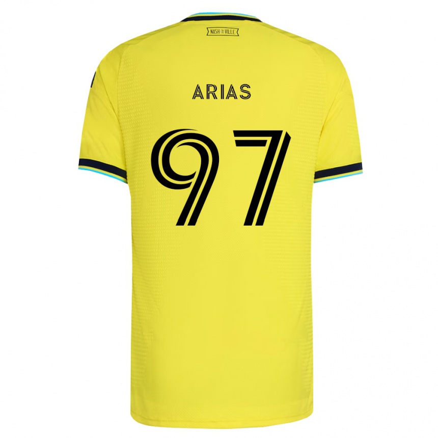ילדים כדורגל Emmanuel Arias #97 כחול צי בהיר צהוב ג'רזי ביתית 2026/27
