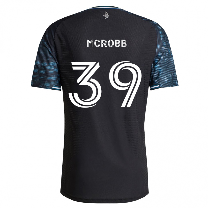 ילדים כדורגל Finn Mcrobb #39 שחור לבן ג'רזי ביתית 2026/27