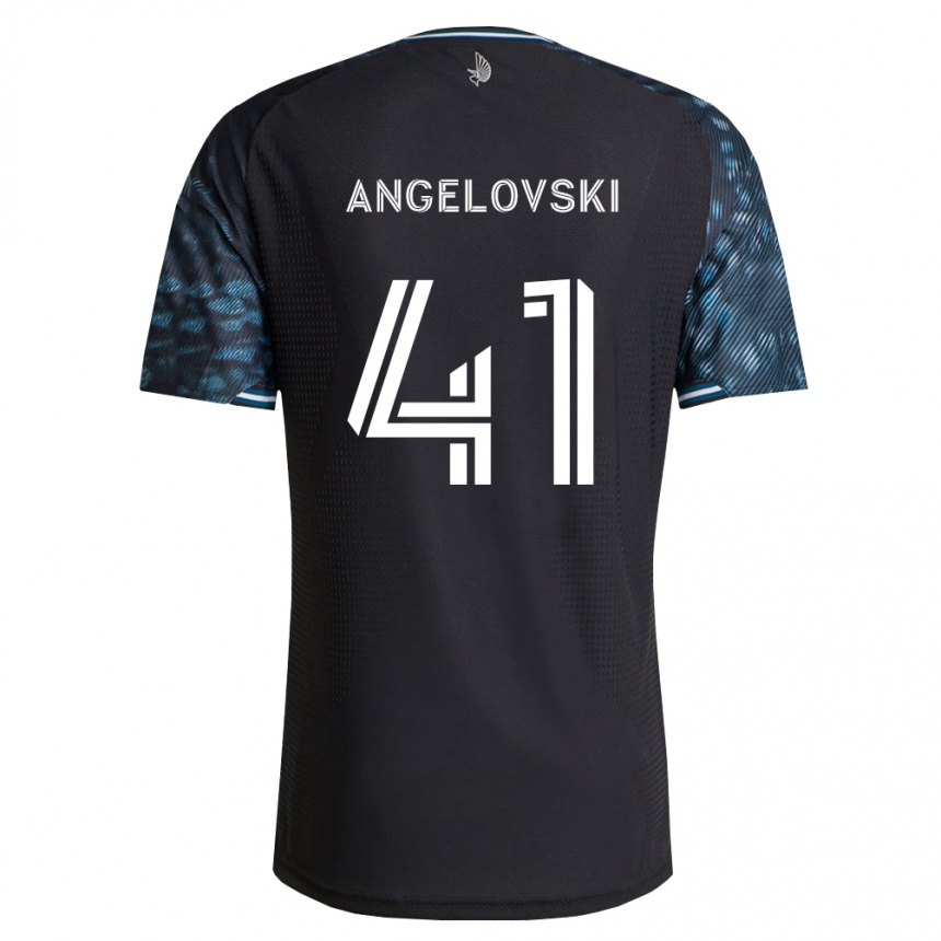ילדים כדורגל Lazar Angelovski #41 שחור לבן ג'רזי ביתית 2026/27