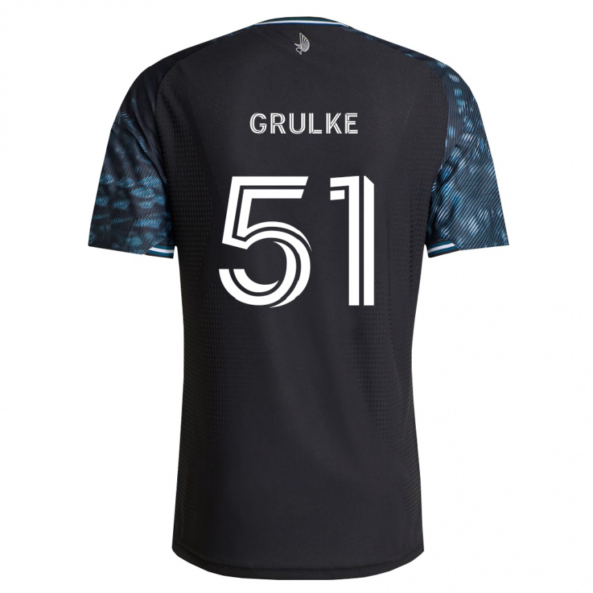 ילדים כדורגל Calin Grulke #51 שחור לבן ג'רזי ביתית 2026/27