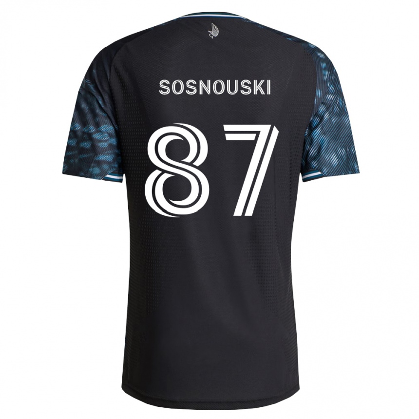 ילדים כדורגל Justin Sosnouski #87 שחור לבן ג'רזי ביתית 2026/27