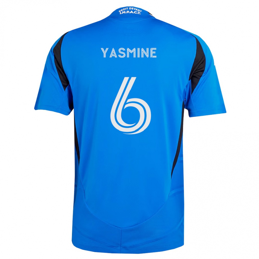 ילדים כדורגל Décombe Yasmine #6 כחול לבן שחור ג'רזי ביתית 2026/27