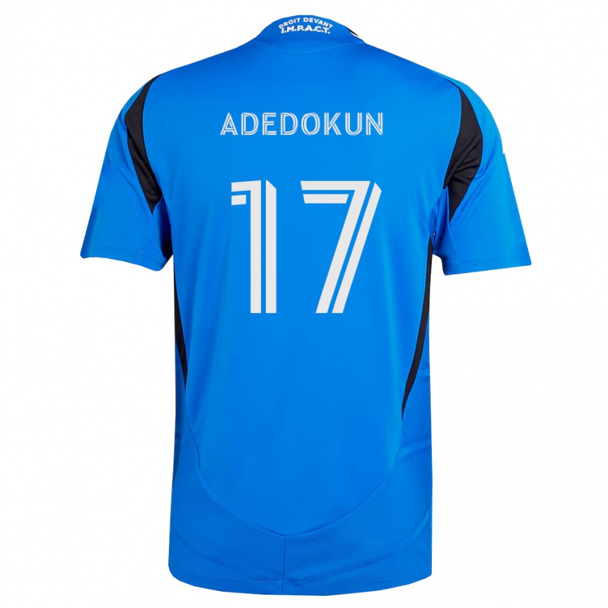 ילדים כדורגל Michael Adedokun #17 כחול לבן שחור ג'רזי ביתית 2026/27