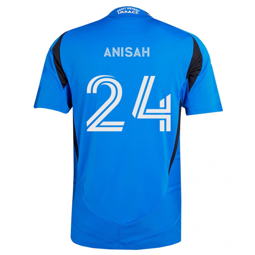 ילדים כדורגל Yusuf Anisah #24 כחול לבן שחור ג'רזי ביתית 2026/27