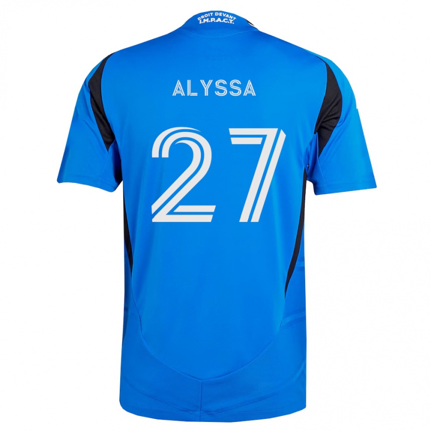 ילדים כדורגל Garreaud Alyssa #27 כחול לבן שחור ג'רזי ביתית 2026/27