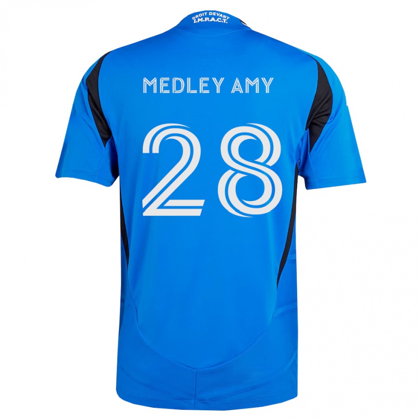 ילדים כדורגל Medley Amy #28 כחול לבן שחור ג'רזי ביתית 2026/27