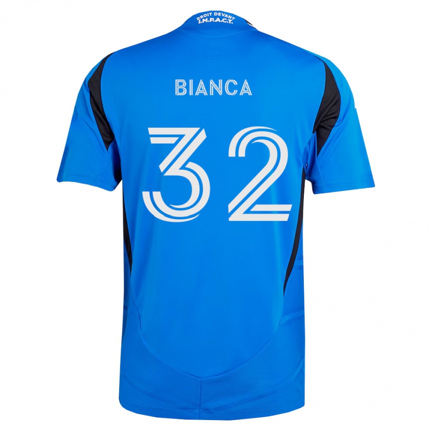 ילדים כדורגל Hanisch Bianca #32 כחול לבן שחור ג'רזי ביתית 2026/27