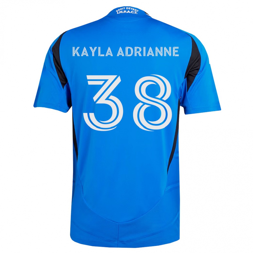 ילדים כדורגל Kamdem Kayla Adrianne #38 כחול לבן שחור ג'רזי ביתית 2026/27