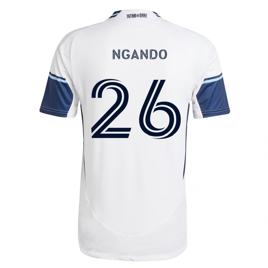 ילדים כדורגל J.c. Ngando #26 לבן כחול מלכותי ג'רזי ביתית 2026/27