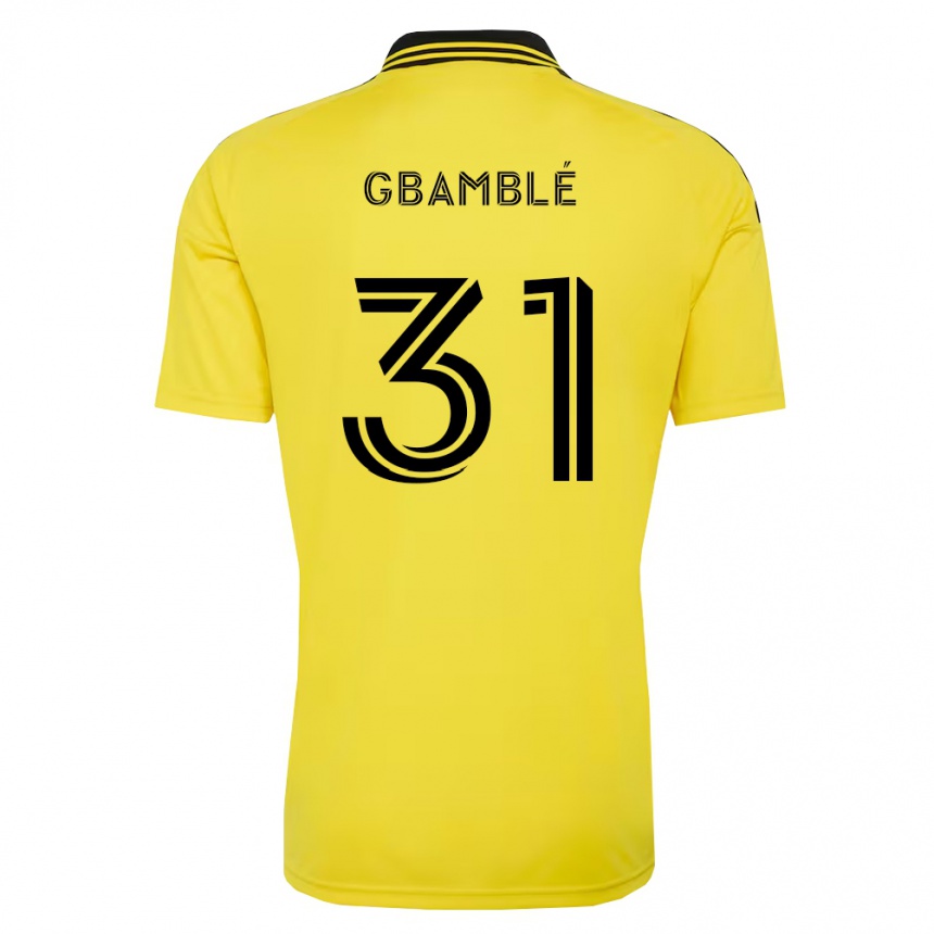ילדים כדורגל Kevin Gbamblé #31 צהוב שחור ג'רזי ביתית 2026/27