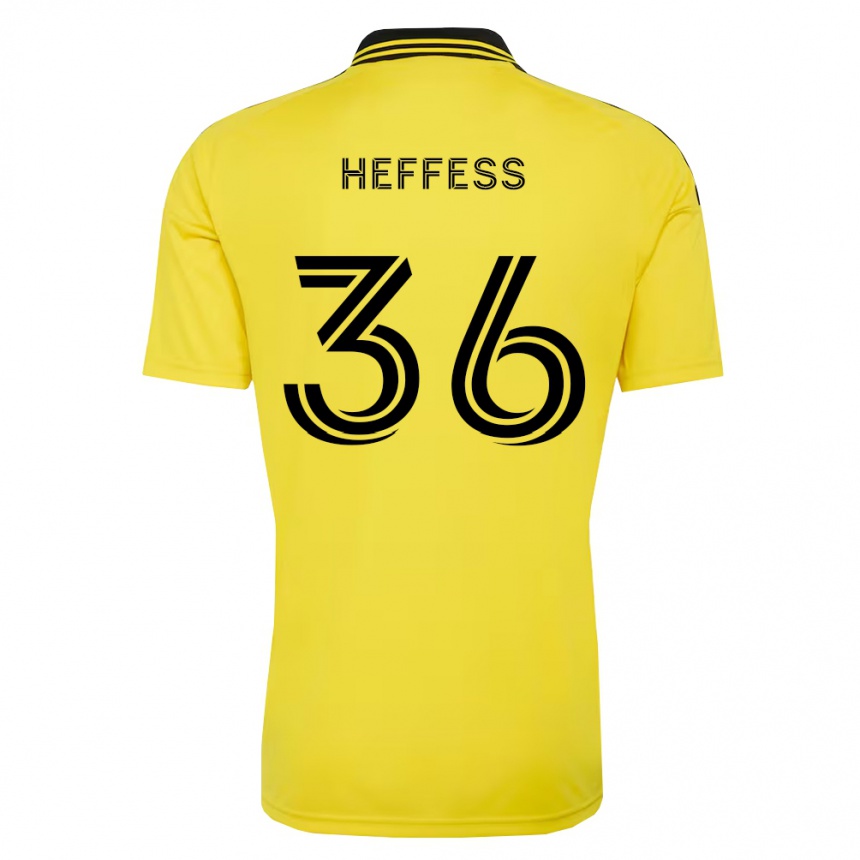 ילדים כדורגל Isaac Heffess #36 צהוב שחור ג'רזי ביתית 2026/27