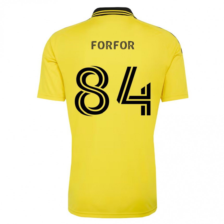 ילדים כדורגל Prince Forfor #84 צהוב שחור ג'רזי ביתית 2026/27