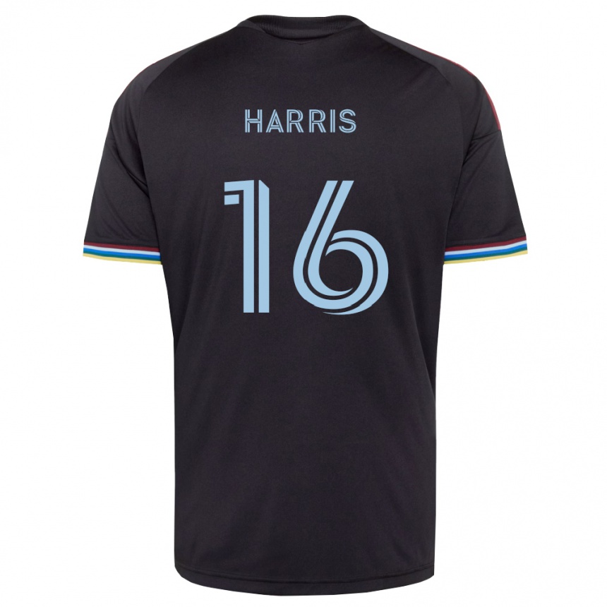 ילדים כדורגל Alex Harris #16 שחור כחול שמיים ג'רזי ביתית 2026/27