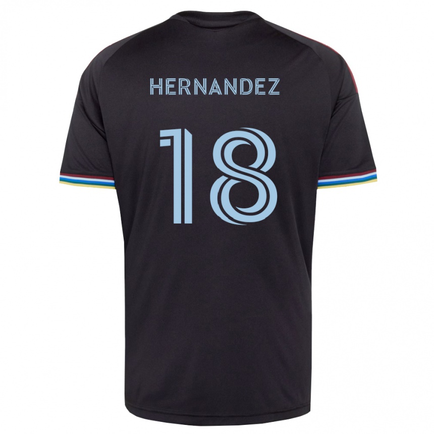 ילדים כדורגל Alex Hernandez #18 שחור כחול שמיים ג'רזי ביתית 2026/27