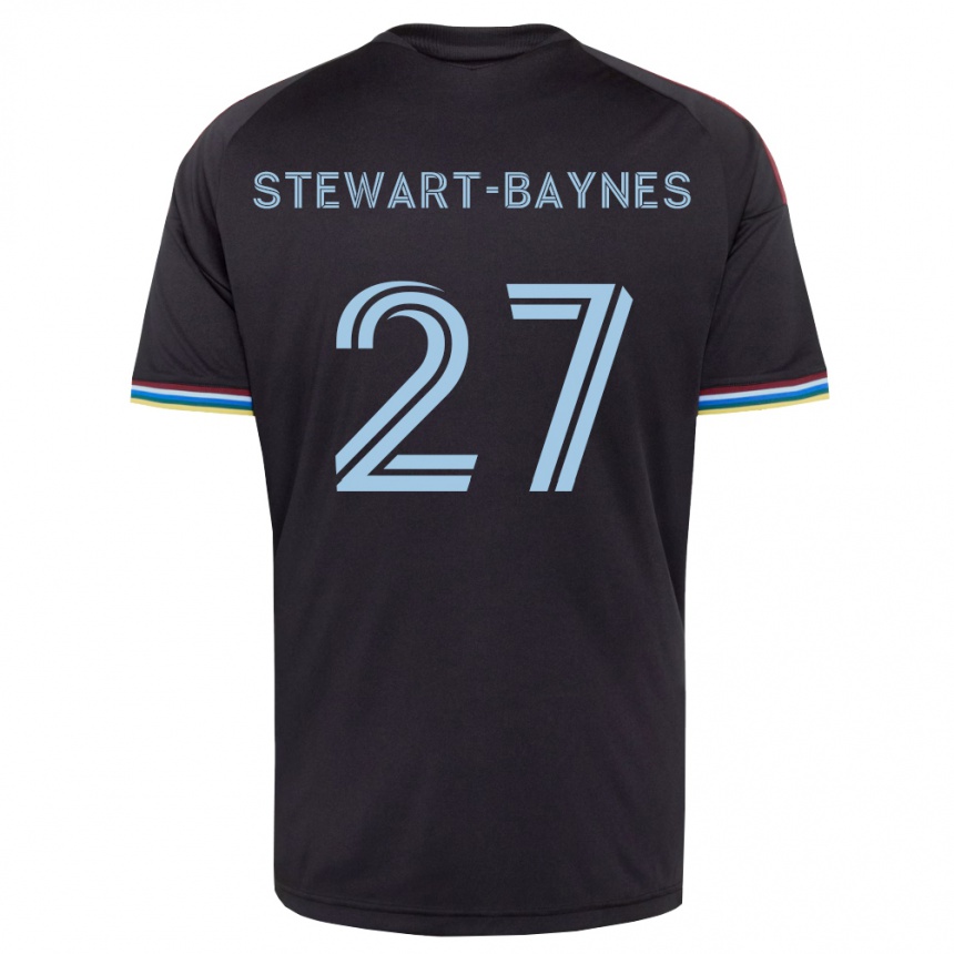 ילדים כדורגל קימאני סטיוארט-ביינס #27 שחור כחול שמיים ג'רזי ביתית 2026/27
