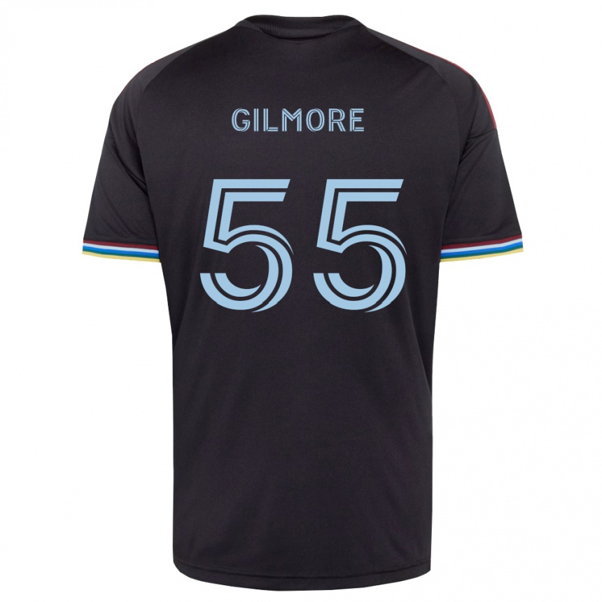 ילדים כדורגל Grant Gilmore #55 שחור כחול שמיים ג'רזי ביתית 2026/27
