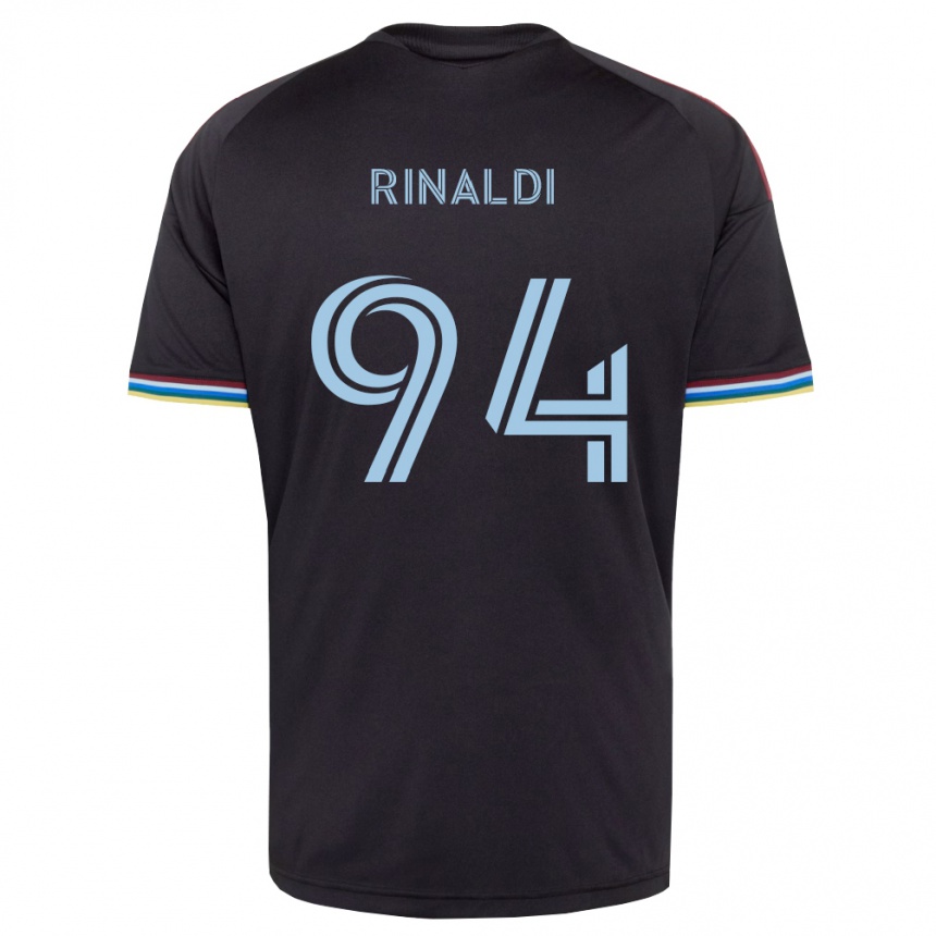 ילדים כדורגל Vincent Rinaldi #94 שחור כחול שמיים ג'רזי ביתית 2026/27
