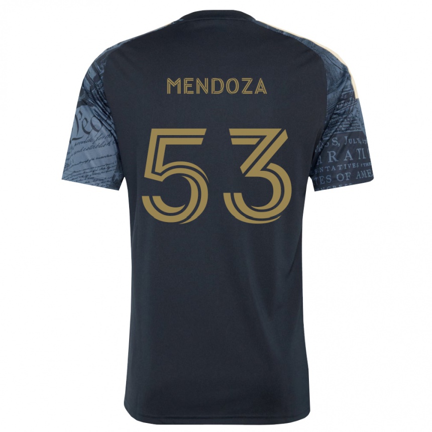 ילדים כדורגל Isaiah Mendoza #53 כחול צי חום ג'רזי ביתית 2026/27