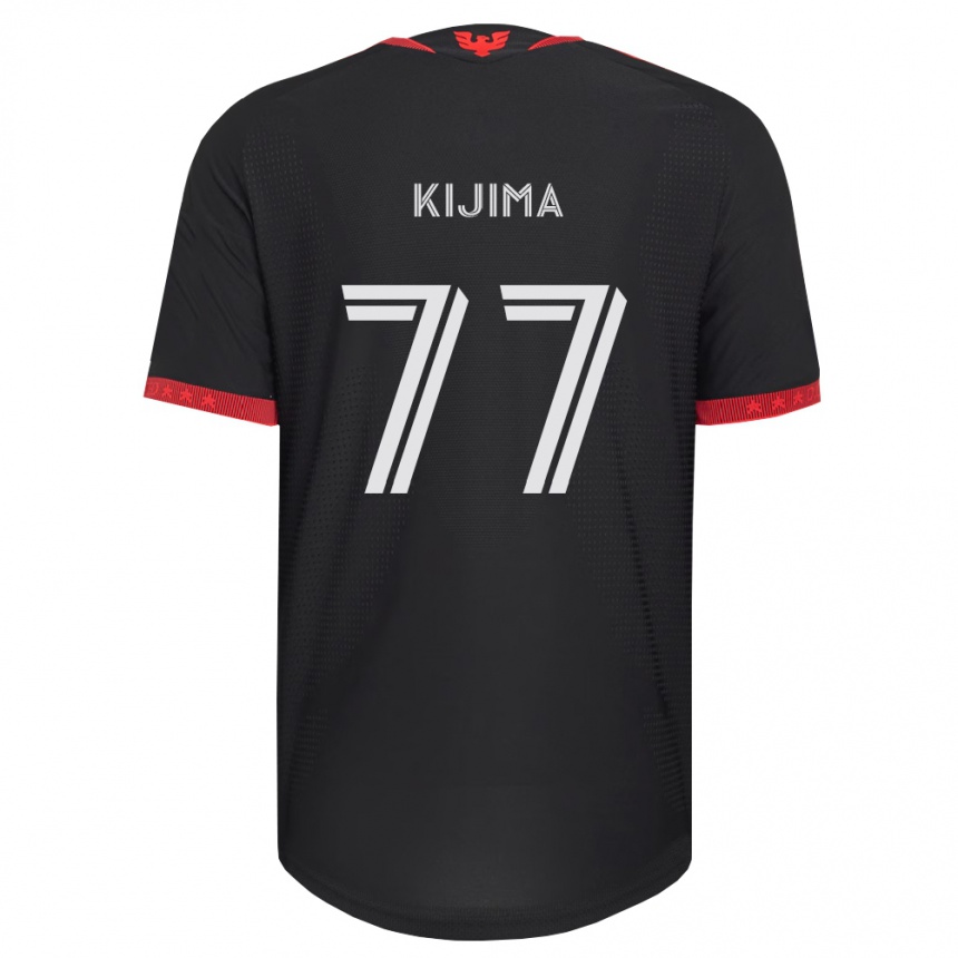 ילדים כדורגל Hosei Kijima #77 שחור לבן אדום ג'רזי ביתית 2026/27