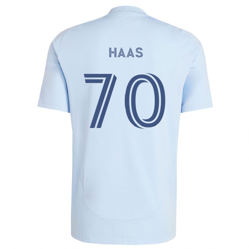 ילדים כדורגל Ty Haas #70 כחול בהיר אפור בהיר ג'רזי ביתית 2026/27