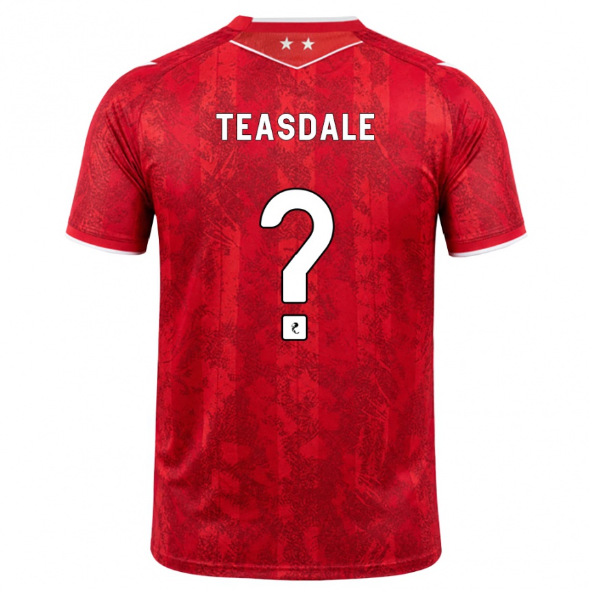 ילדים כדורגל Joseph Teasdale #0 אדום לבן ג'רזי ביתית 2026/27