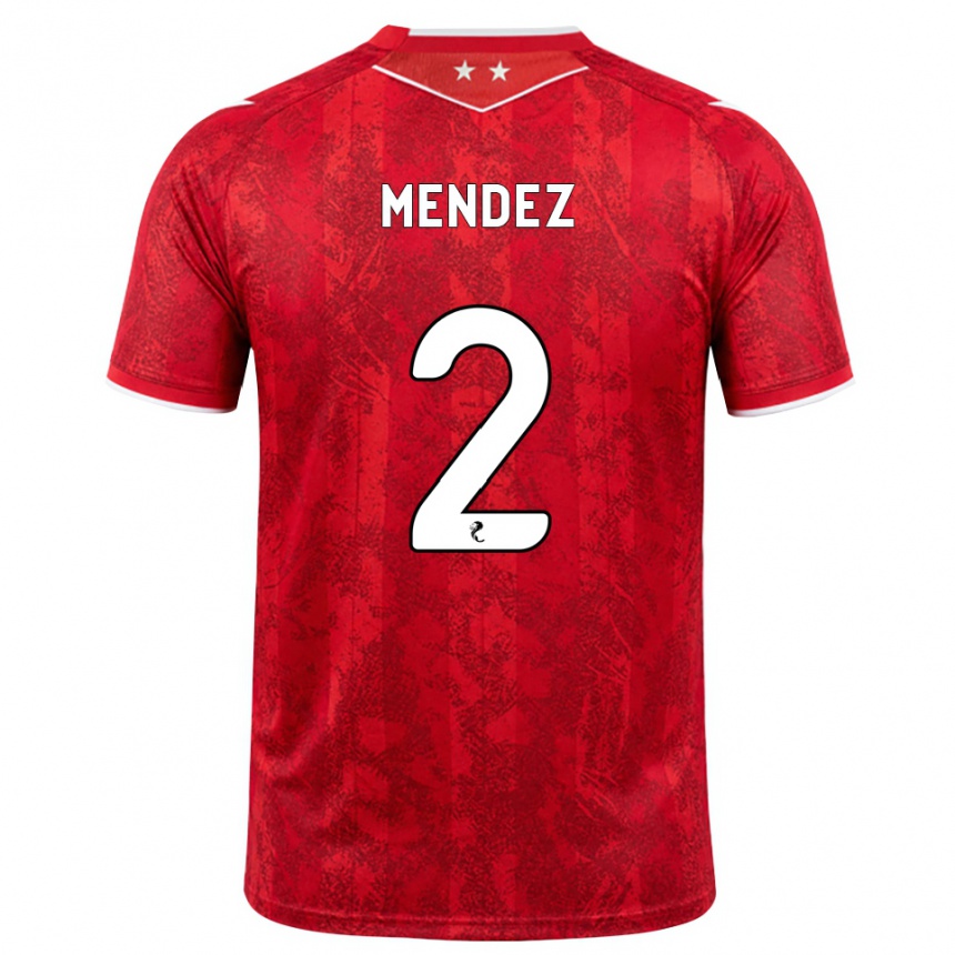 ילדים כדורגל Alix Mendez #2 אדום לבן ג'רזי ביתית 2026/27 ילדים כדורגל Alix Mendez #2 אדום לבן ג'רזי ביתית 2026/27