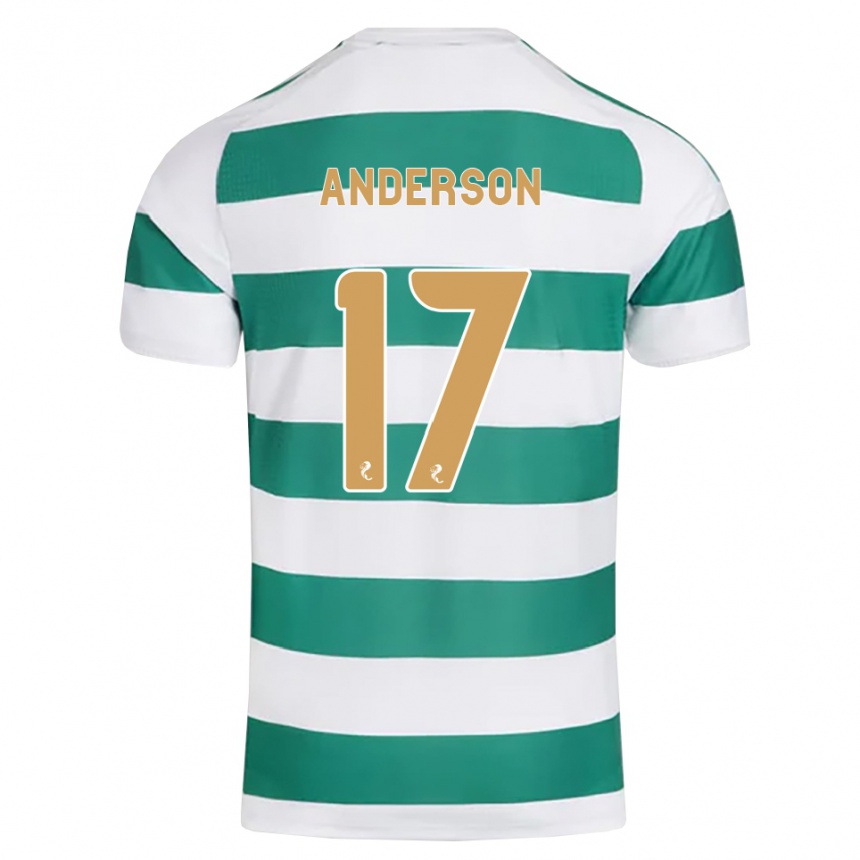 ילדים כדורגל Cayden Anderson #17 ציאן כהה לבן ג'רזי ביתית 2026/27