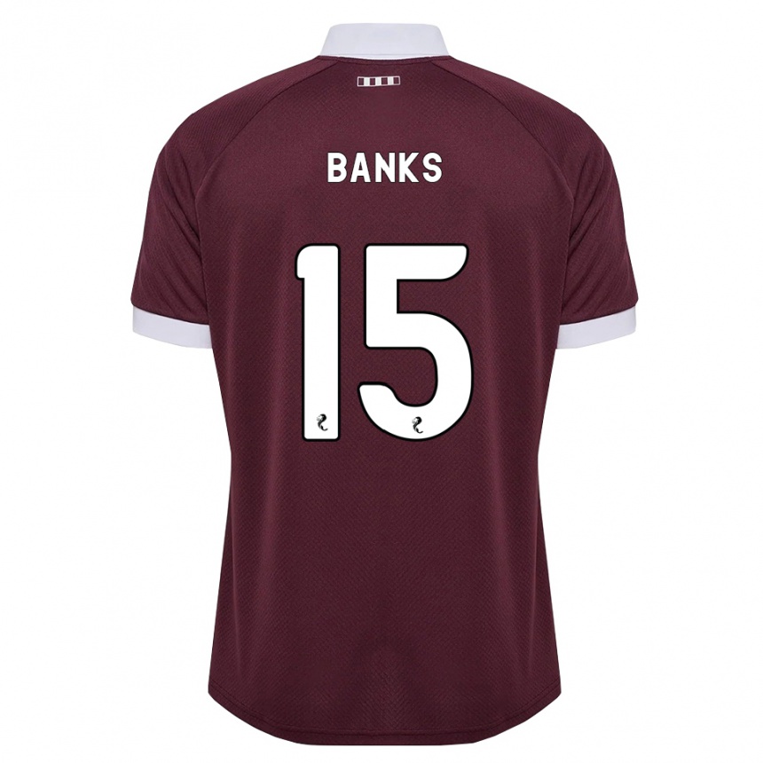 ילדים כדורגל Euan Banks #15 בורגונדי לבן ג'רזי ביתית 2026/27