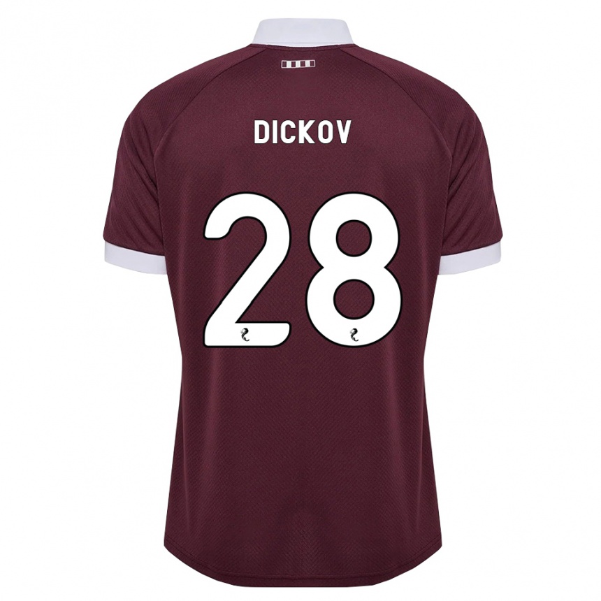 ילדים כדורגל Sam Dickov #28 בורגונדי לבן ג'רזי ביתית 2026/27 ילדים כדורגל Sam Dickov #28 בורגונדי לבן ג'רזי ביתית 2026/27