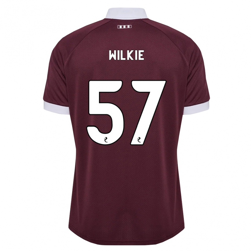 ילדים כדורגל Coupar Wilkie #57 בורגונדי לבן ג'רזי ביתית 2026/27
