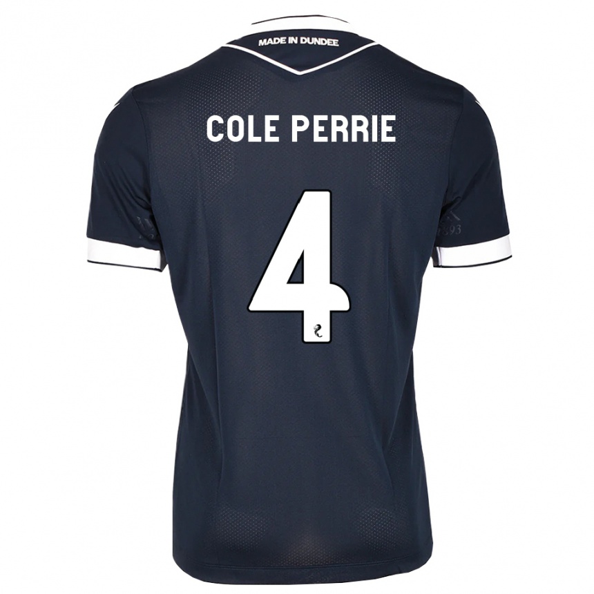 ילדים כדורגל Cole Perrie #4 כחול חצות לבן ג'רזי ביתית 2026/27