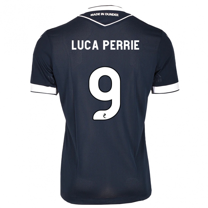 ילדים כדורגל Luca Perrie #9 כחול חצות לבן ג'רזי ביתית 2026/27