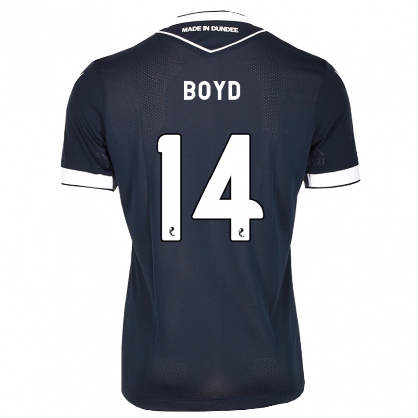 ילדים כדורגל Travis Boyd #14 כחול חצות לבן ג'רזי ביתית 2026/27