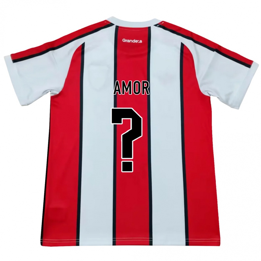 ילדים כדורגל Joaquin Amor #0 לבן אדום שחור הרחק ג'רזי 2026/27