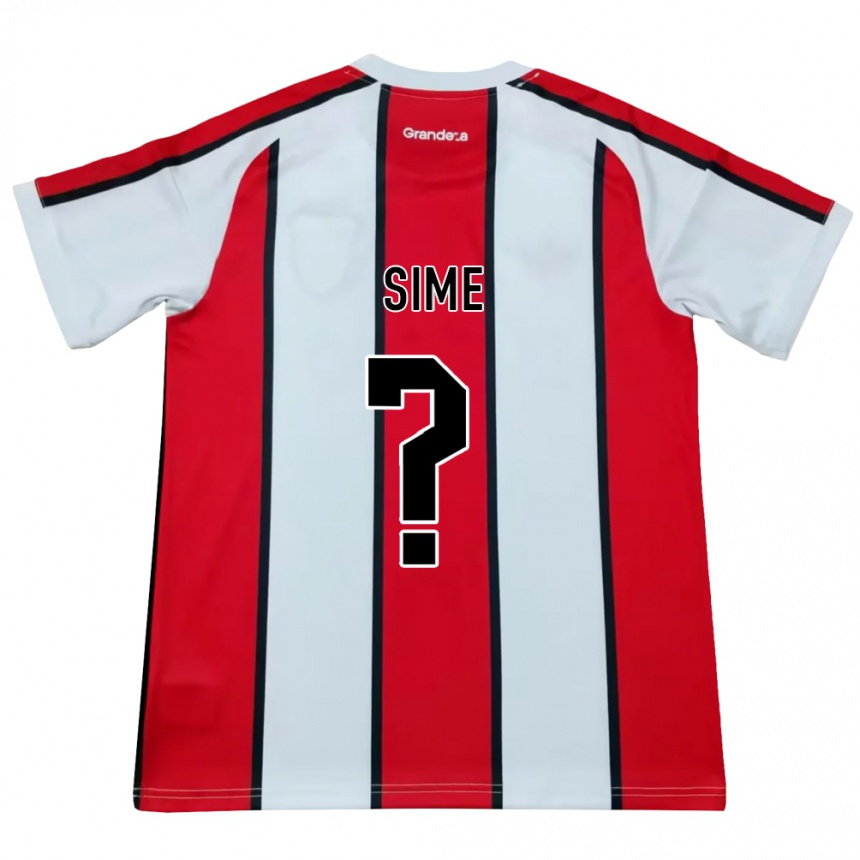 ילדים כדורגל Sebastián Sime #0 לבן אדום שחור הרחק ג'רזי 2026/27