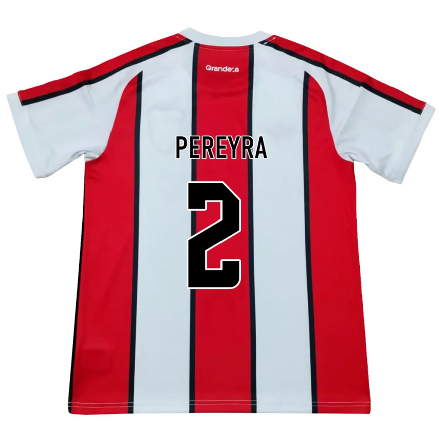 ילדים כדורגל Cirilo Pereyra #2 לבן אדום שחור הרחק ג'רזי 2026/27