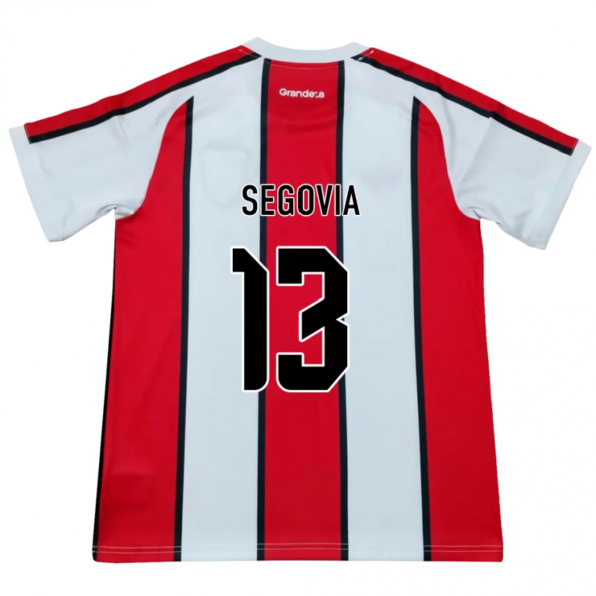 ילדים כדורגל Guillermo Segovia #13 לבן אדום שחור הרחק ג'רזי 2026/27