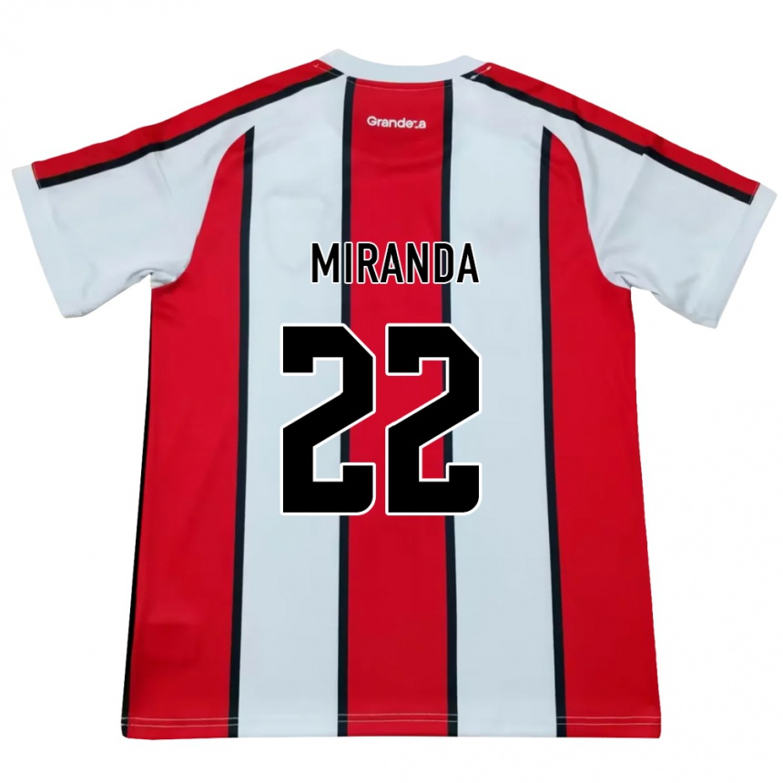 ילדים כדורגל Morena Miranda #22 לבן אדום שחור הרחק ג'רזי 2026/27