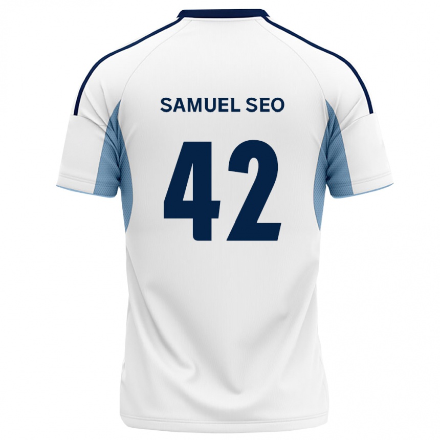 ילדים כדורגל Samuel Seo #42 כחול מלכותי לבן הרחק ג'רזי 2026/27