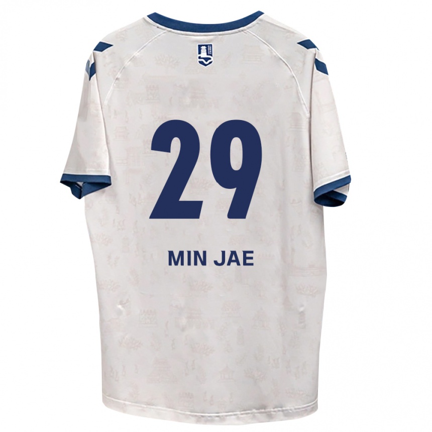 ילדים כדורגל Min-Jae Kang #29 כחול מלכותי לבן הרחק ג'רזי 2026/27