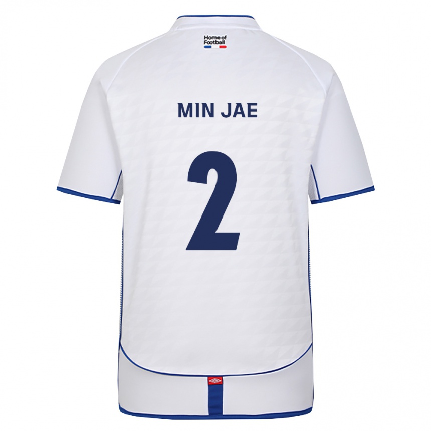 ילדים כדורגל Min-Jae Cho #2 שחור לבן אדום הרחק ג'רזי 2026/27