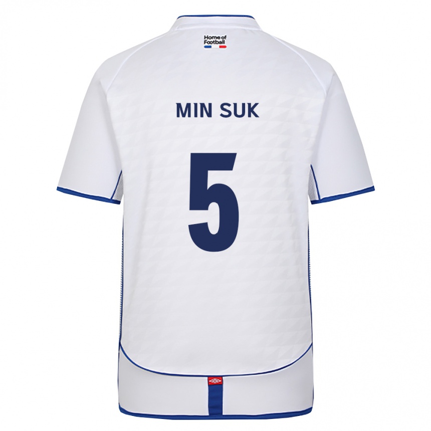 ילדים כדורגל Min Suk #5 שחור לבן אדום הרחק ג'רזי 2026/27