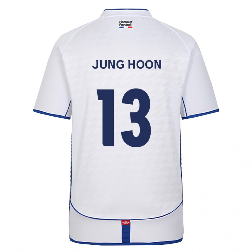 ילדים כדורגל Jung-Hoon Kim #13 שחור לבן אדום הרחק ג'רזי 2026/27