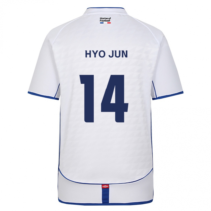 ילדים כדורגל Hyo-Jun Sun #14 שחור לבן אדום הרחק ג'רזי 2026/27