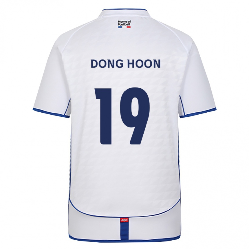 ילדים כדורגל Dong-Hoon Kim #19 שחור לבן אדום הרחק ג'רזי 2026/27