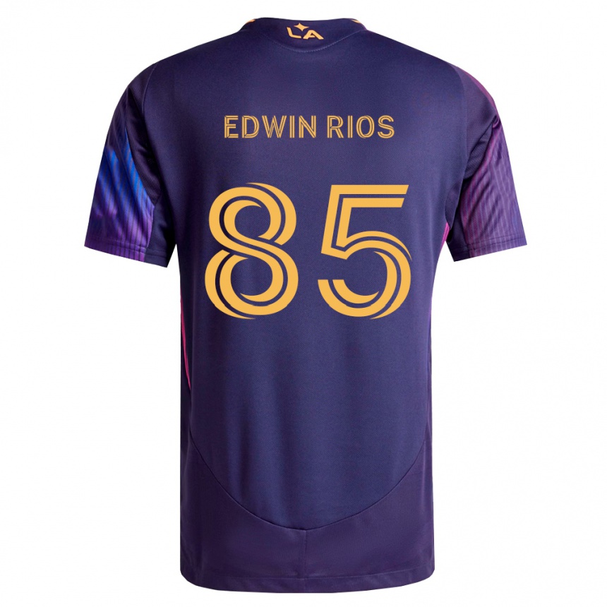 ילדים כדורגל Edwin Rios #85 סגול עמוק צהוב הרחק ג'רזי 2026/27