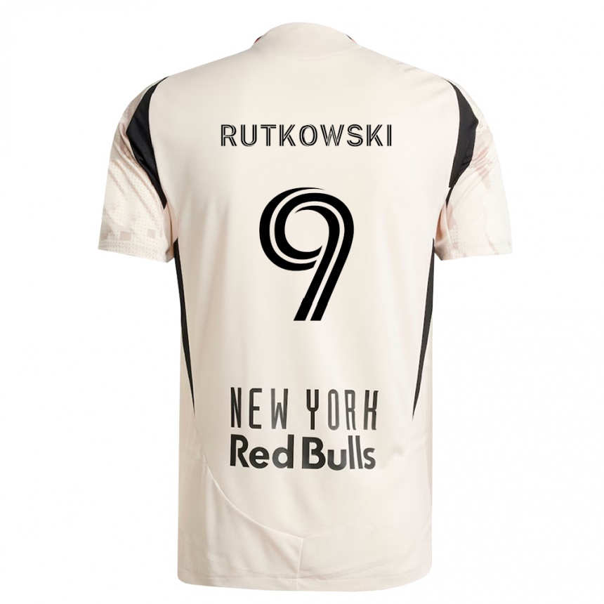 ילדים כדורגל David Rutkowski #9 לבן מחוץ לאדום שחור הרחק ג'רזי 2026/27