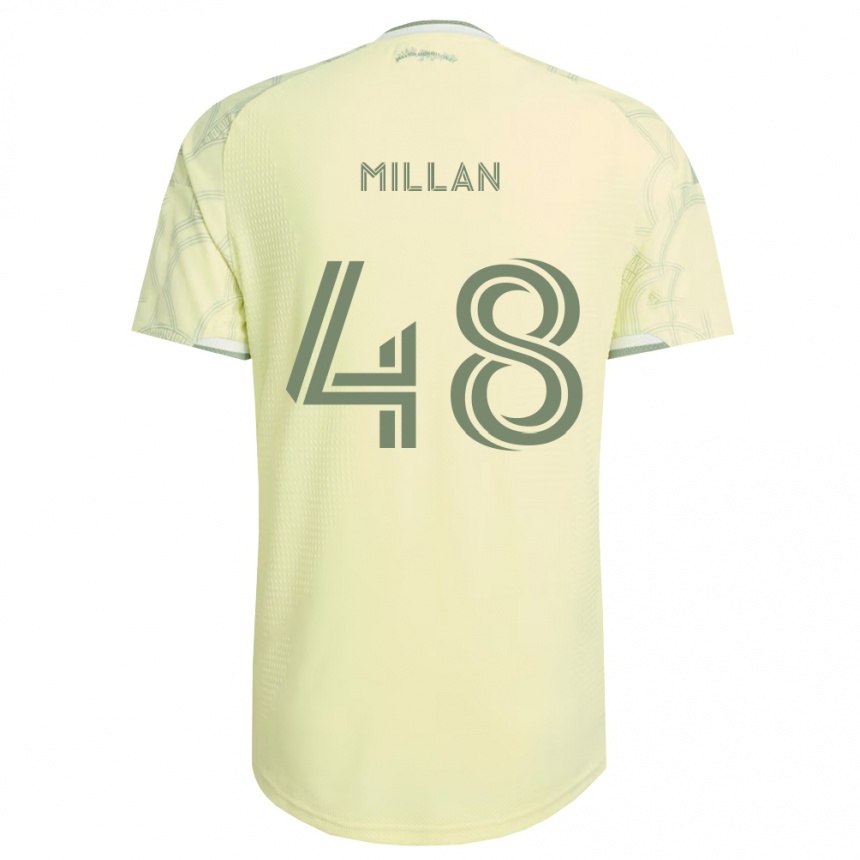 ילדים כדורגל Marco Millan #48 בז' לבן הרחק ג'רזי 2026/27