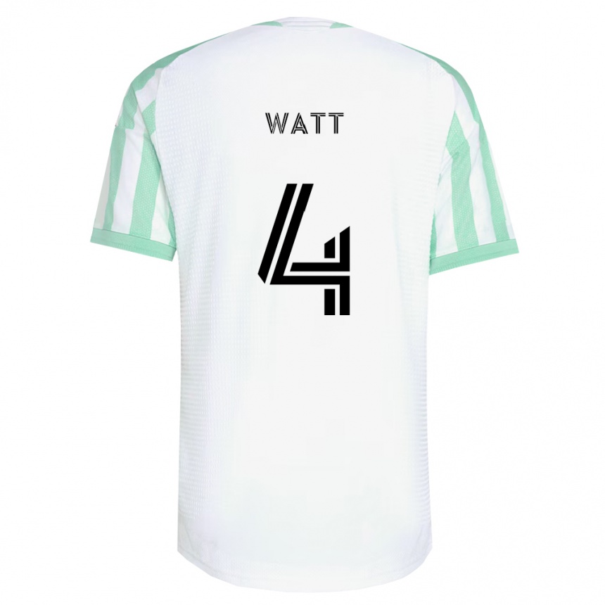ילדים כדורגל Evan Watt #4 ירוק בהיר שחור לבן הרחק ג'רזי 2026/27
